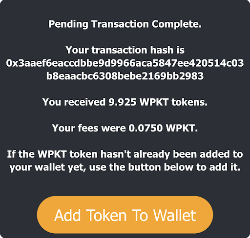 Panding Trnsaction Complete